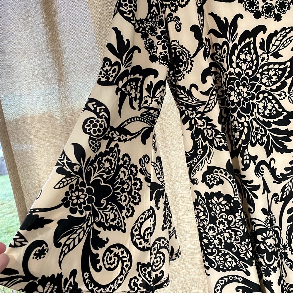 Beautiful off white and black dress.